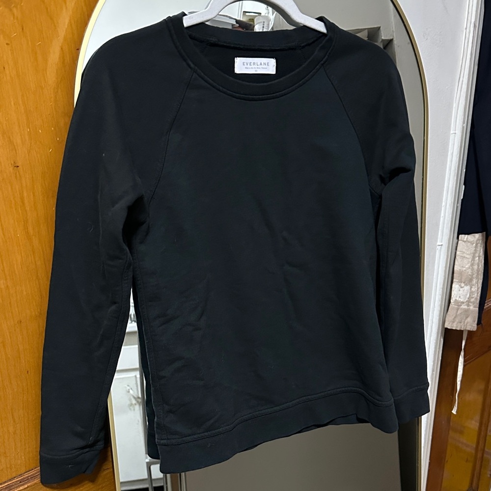 Everlane Jet Black Crewneck Sweatshirt